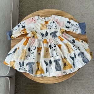 Pink Chicken Dog Print Dress